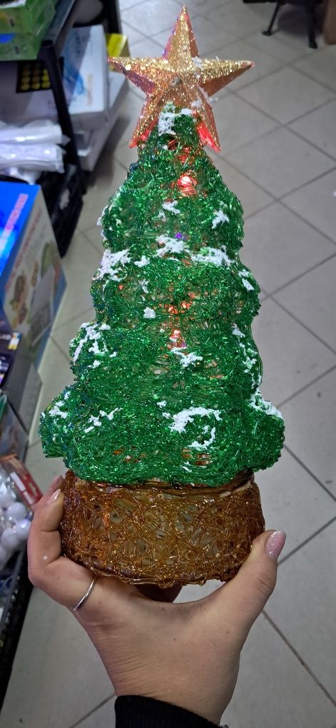 CHOINKA LED z gwiazdą lampion świecąca ozdoba świąteczna