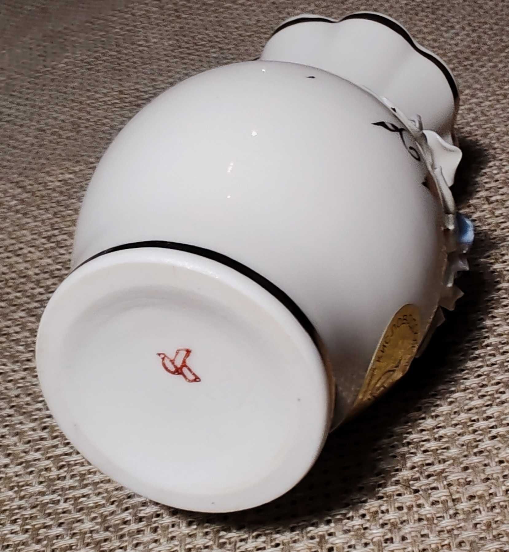 Wazonik porcelanowy z motywem kwiatowym Feniks, ZSRR lata 80