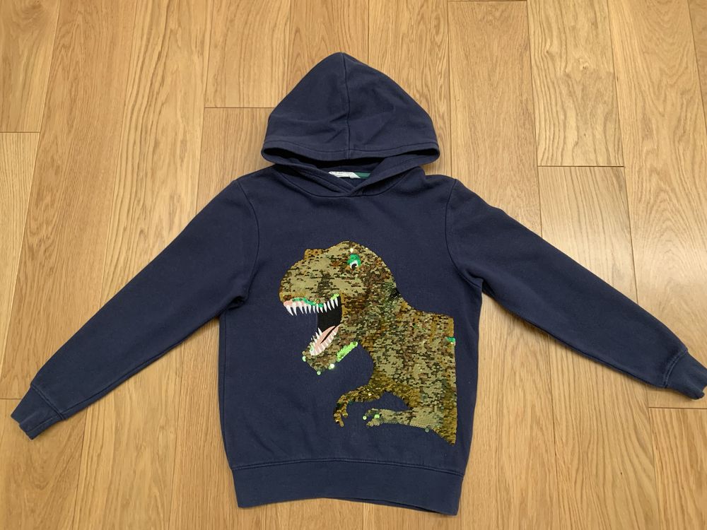 Bluza dla chłopca Dinozaur z cekinami dwustronne Roz.134/140 H&M