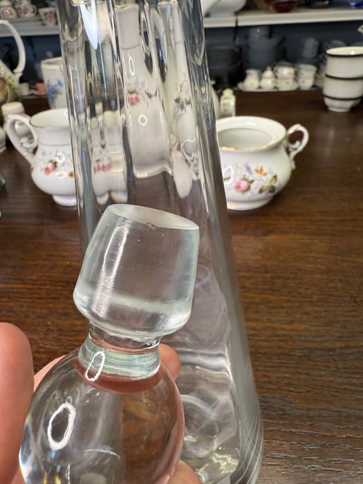 Karafka szklana butelka z korkiem wysoka smukła 2018