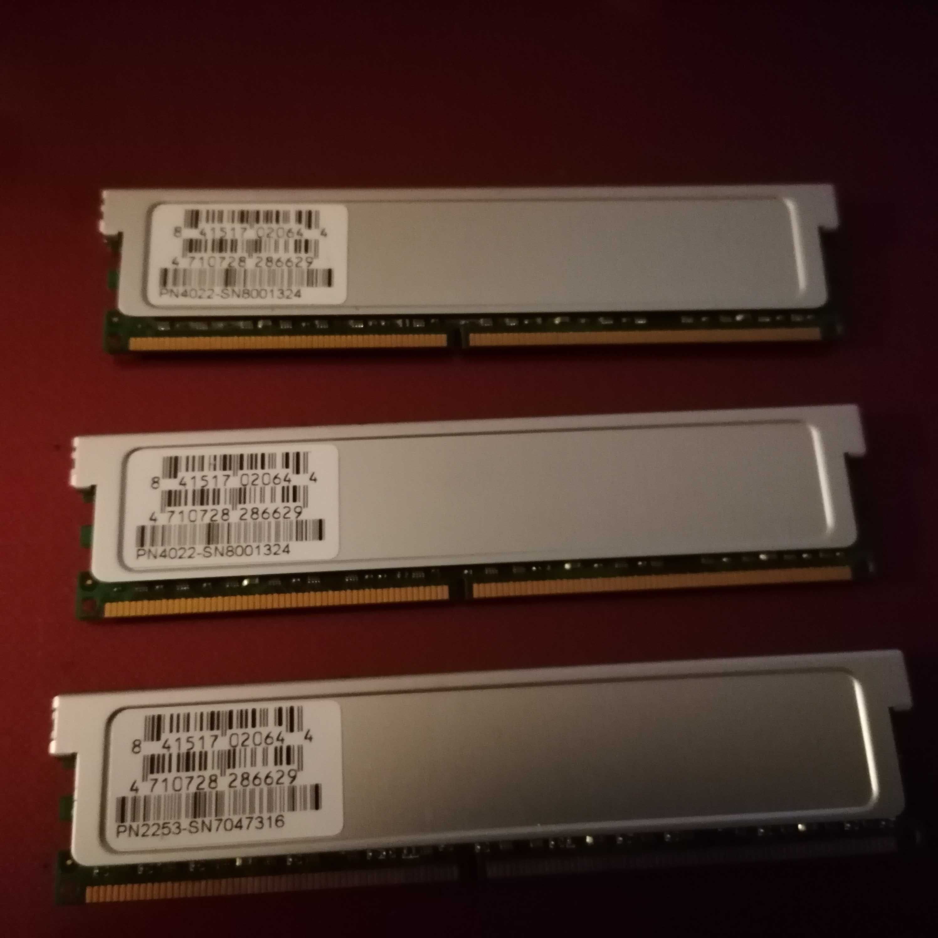 Pamięć RAM DDR-2 do komputera GEIL w sumie 11 GB.