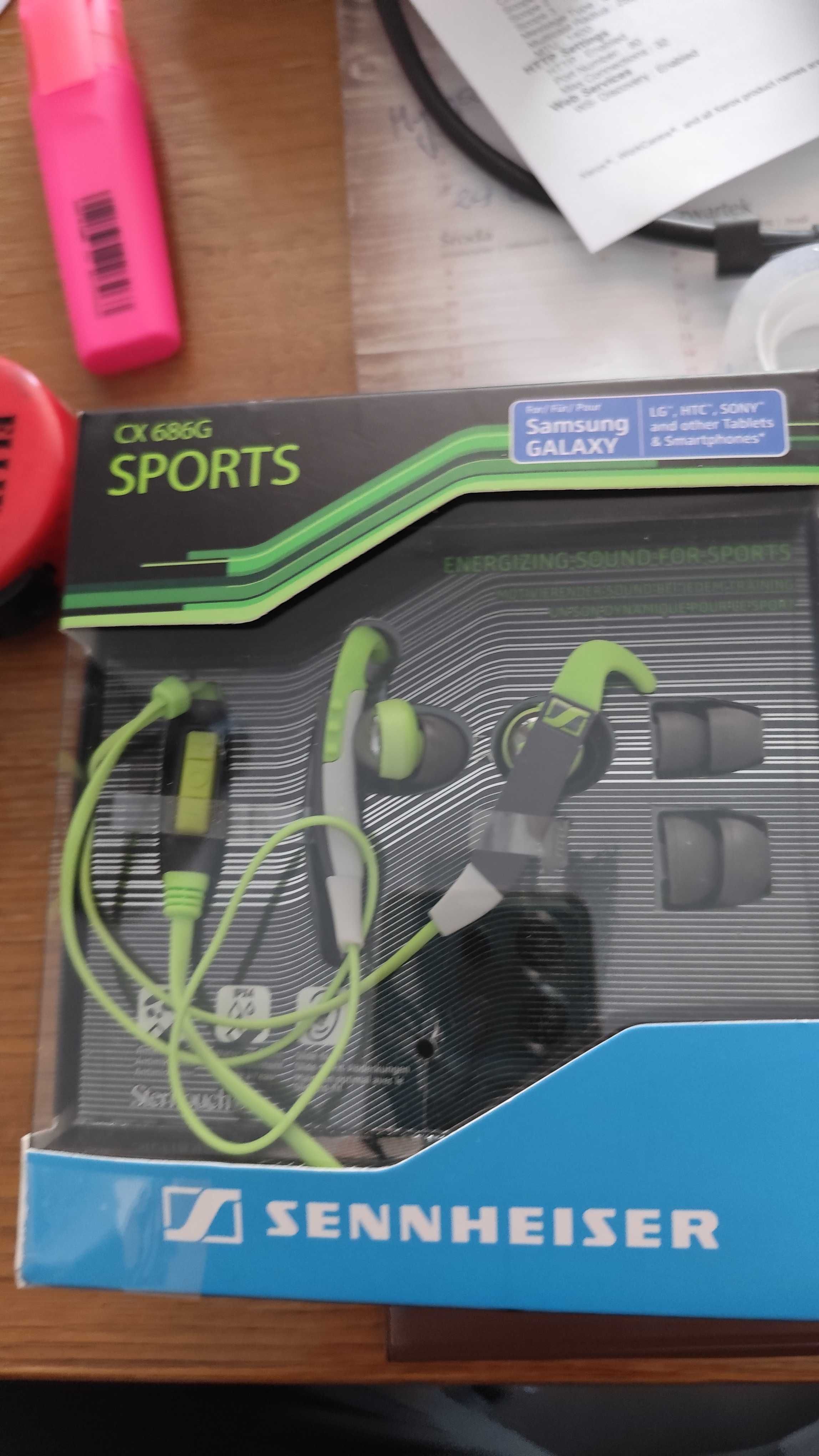 słuchawki douszne sport, sennheiser cx 686g, jak nowe (Nowe 317 zł)