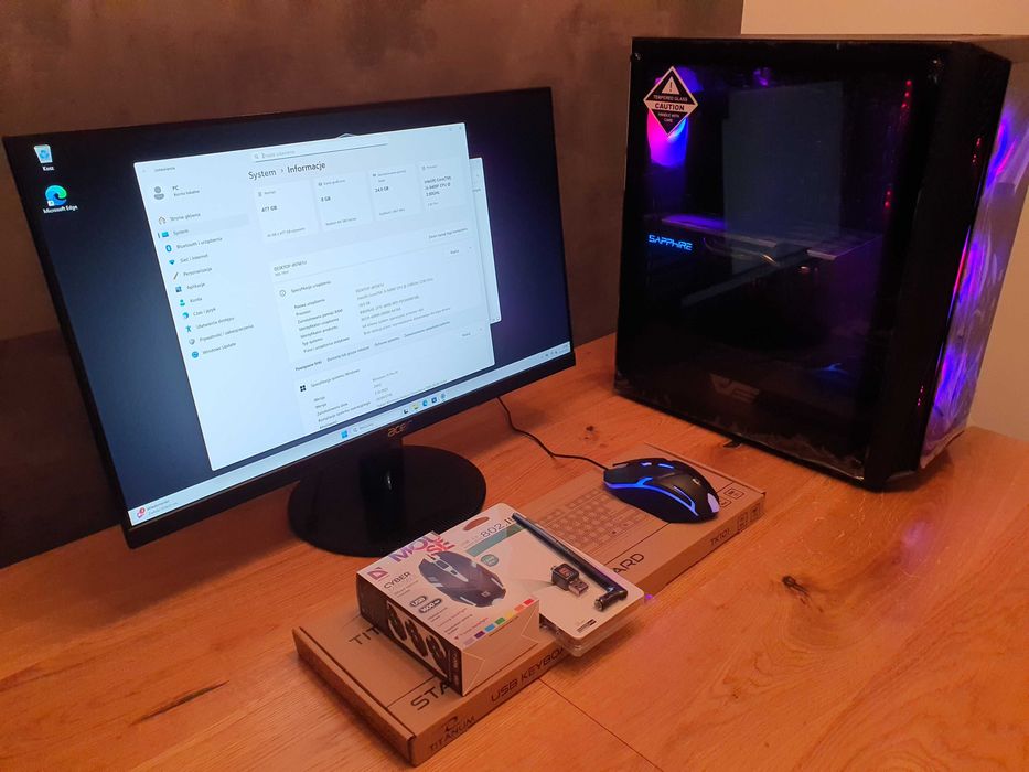 Komputer+MONITOR!!! i5 9400F 4.10GHZ- RAM24GB 512SSD VRAM8GB