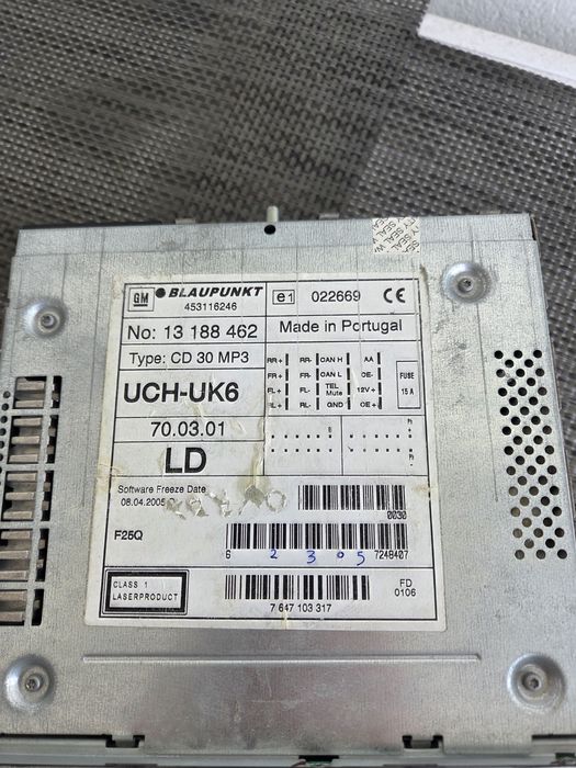 Rádio CD 30 MP3 Opel Astra H / Zafira B