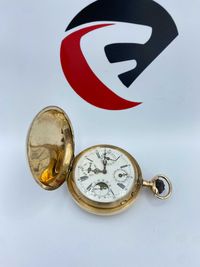 Złoty zegarek kieszonkowy Boutte Remontoir Ancre 18 rubis