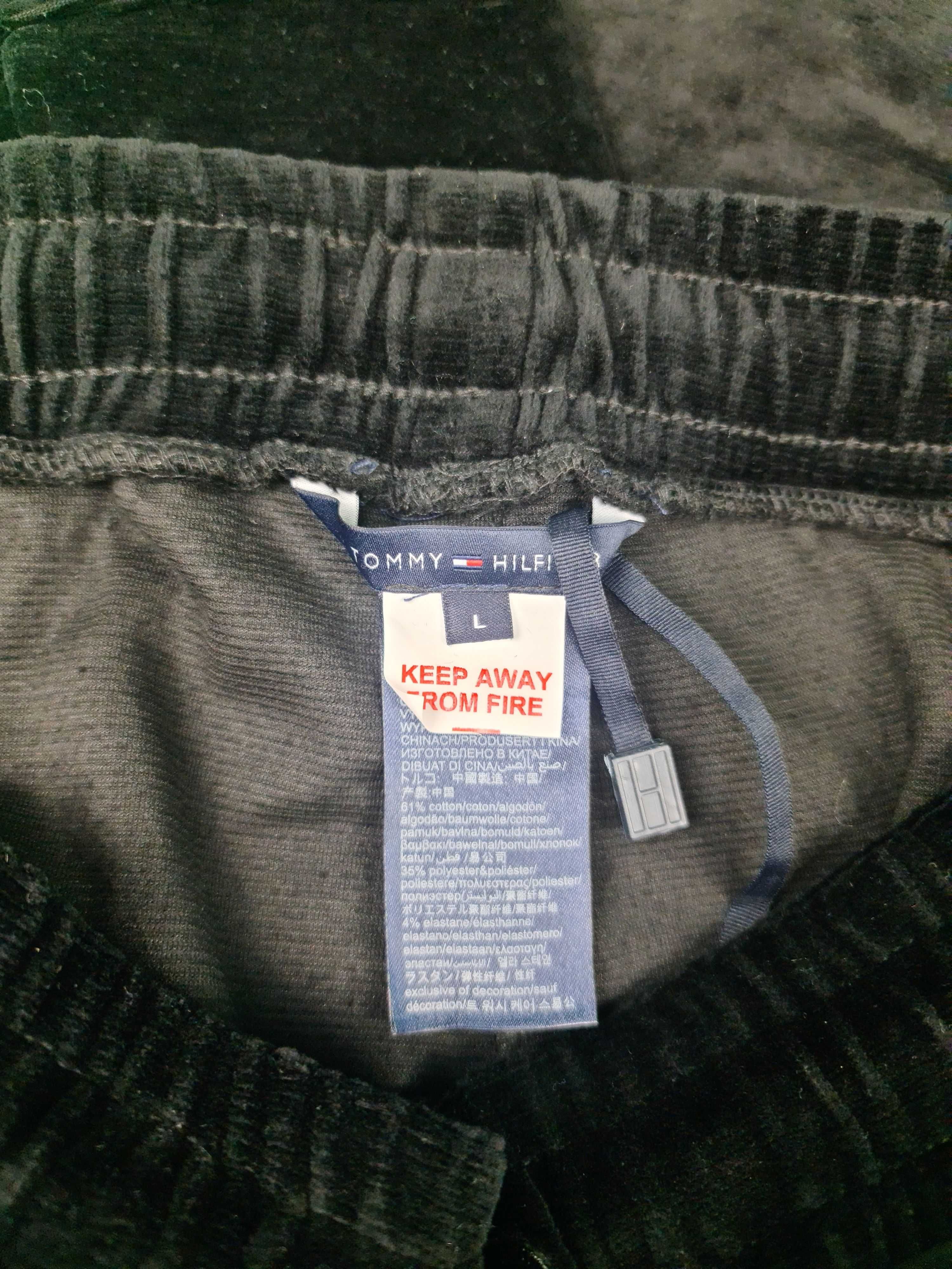 Komplet męski dresowy tommy hilfiger welur dres bluza