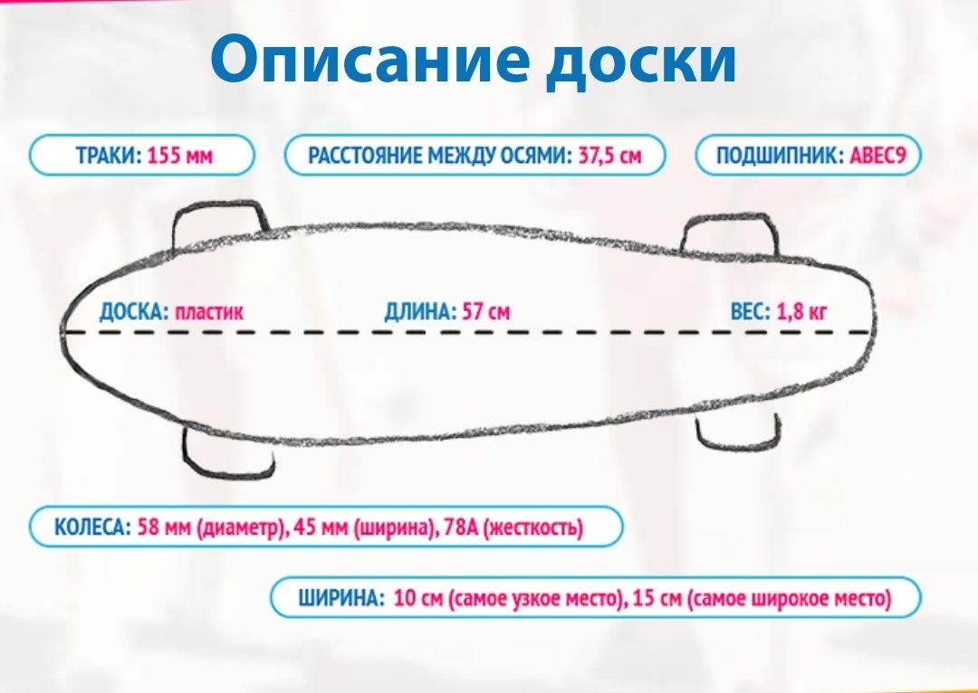 Скейт  Penny Board LED пенни борд 57-15 см