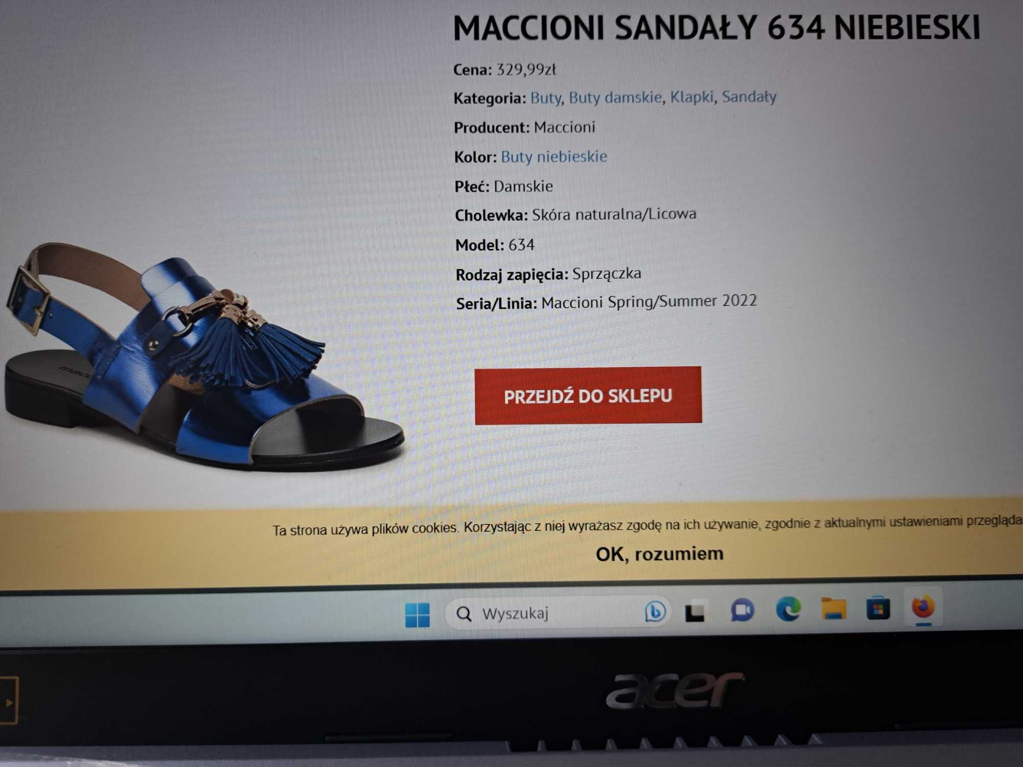 Nowe sandałki skórzane firmy Maccioni roz 37