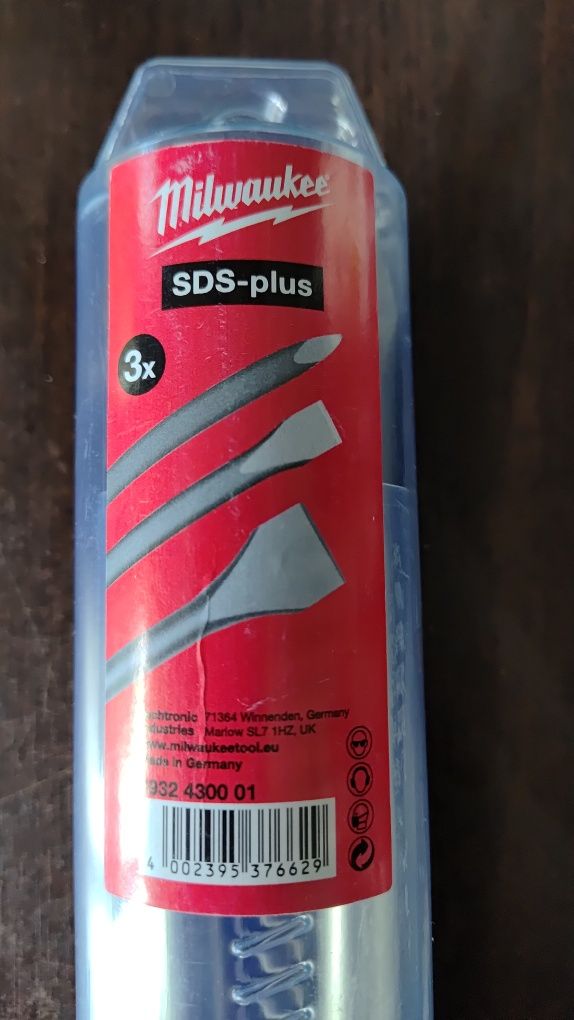 dłuta milwaukee SDS-plus nowe 3szt do mlotowiertaki młotka udarowego