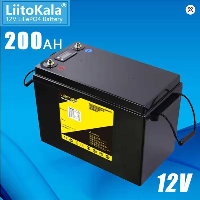 Преміум акумулятор Liitokala LiFePO4 12В 200Аг 2.4кВт