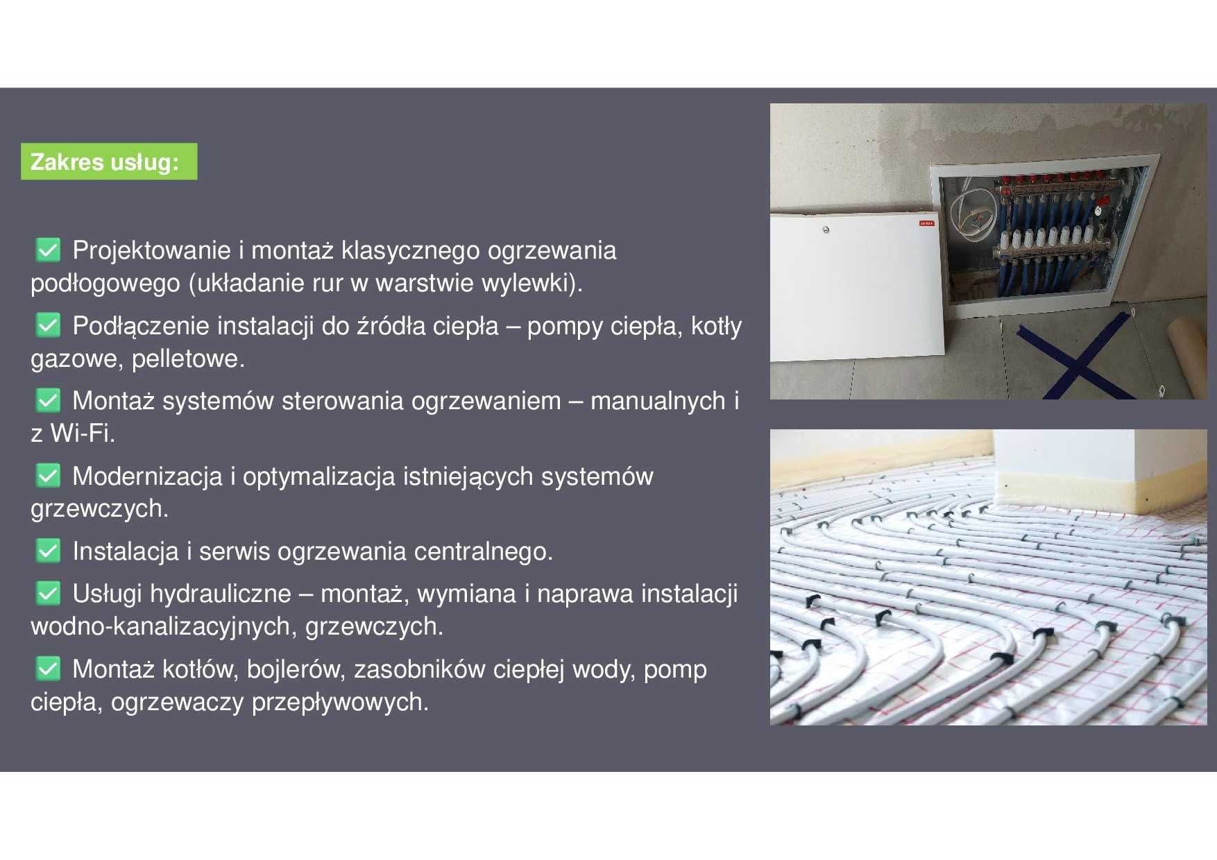 Instalacja ogrzewania podłogowego