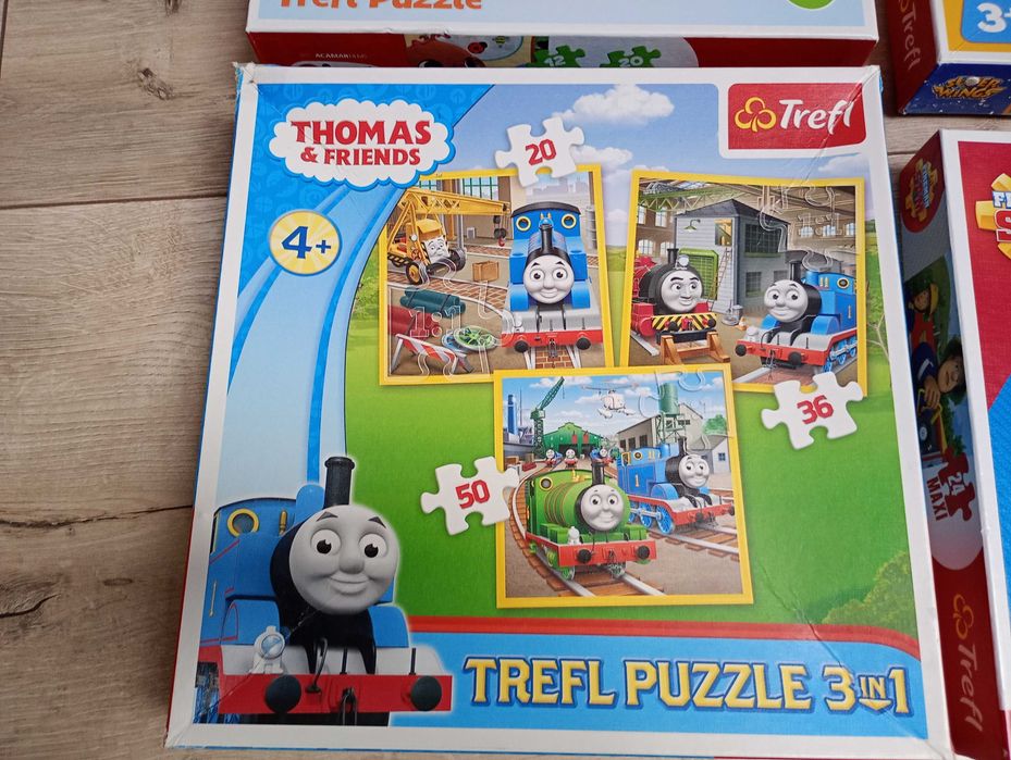 4 zestawy puzzli 3+/4+