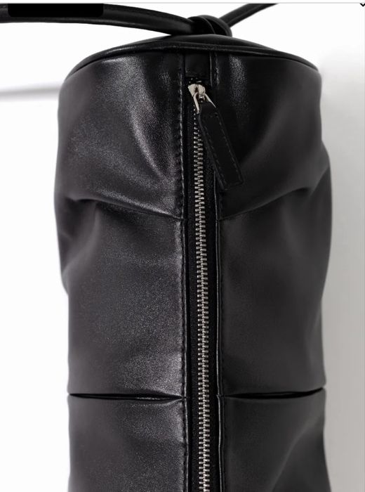 Шкіряна чорна сумка багет juna