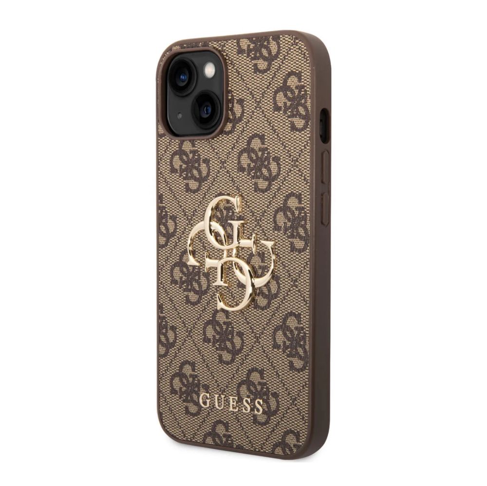 Guess Golden Logo Kompatybilny z etui do iPhone'a 14 i 13 - brązowy