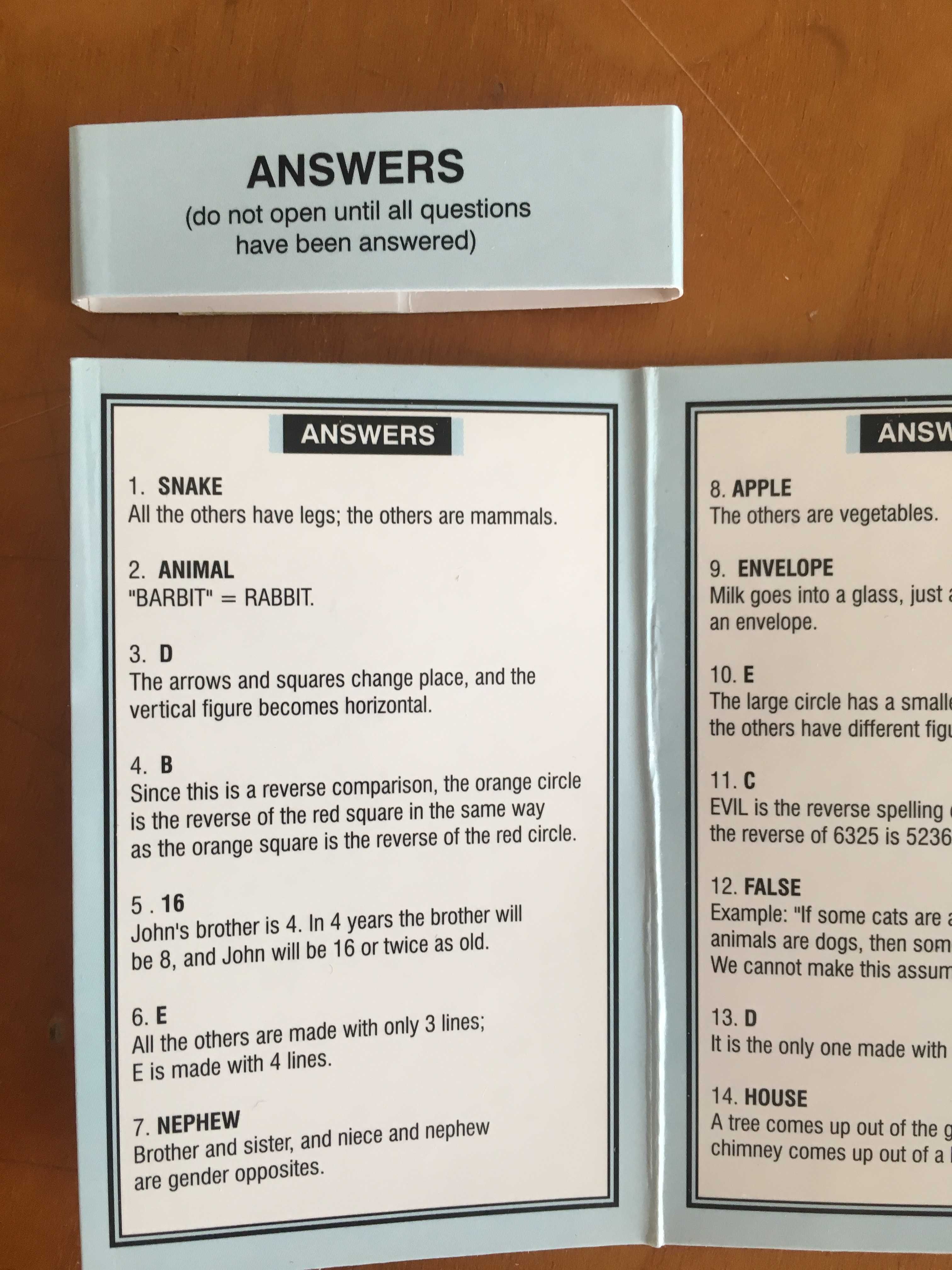 Kieszonkowy tekst na inteligencje w jez angielskim - Pocket IQ Test