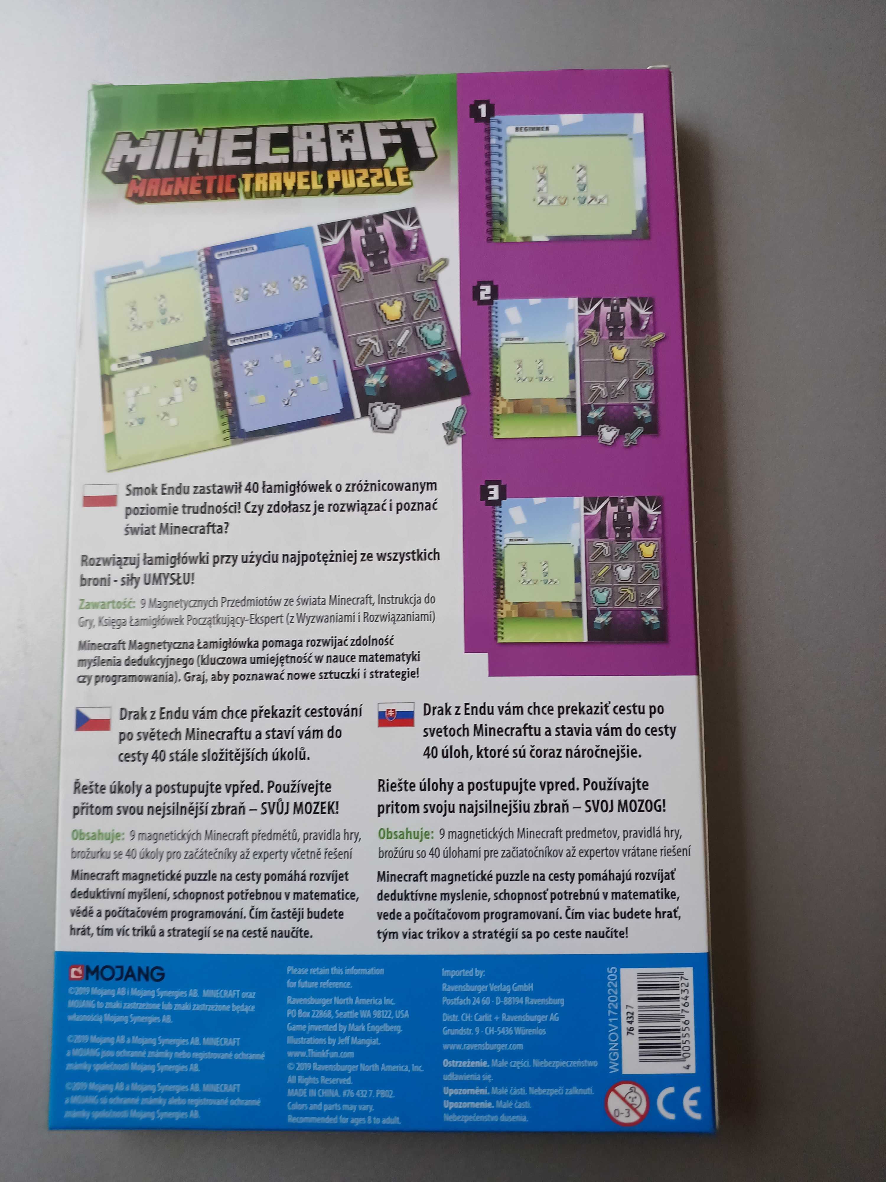 Ravensburger Minecraft: Magnetic Travel Puzzle TANIO OKAZJA
