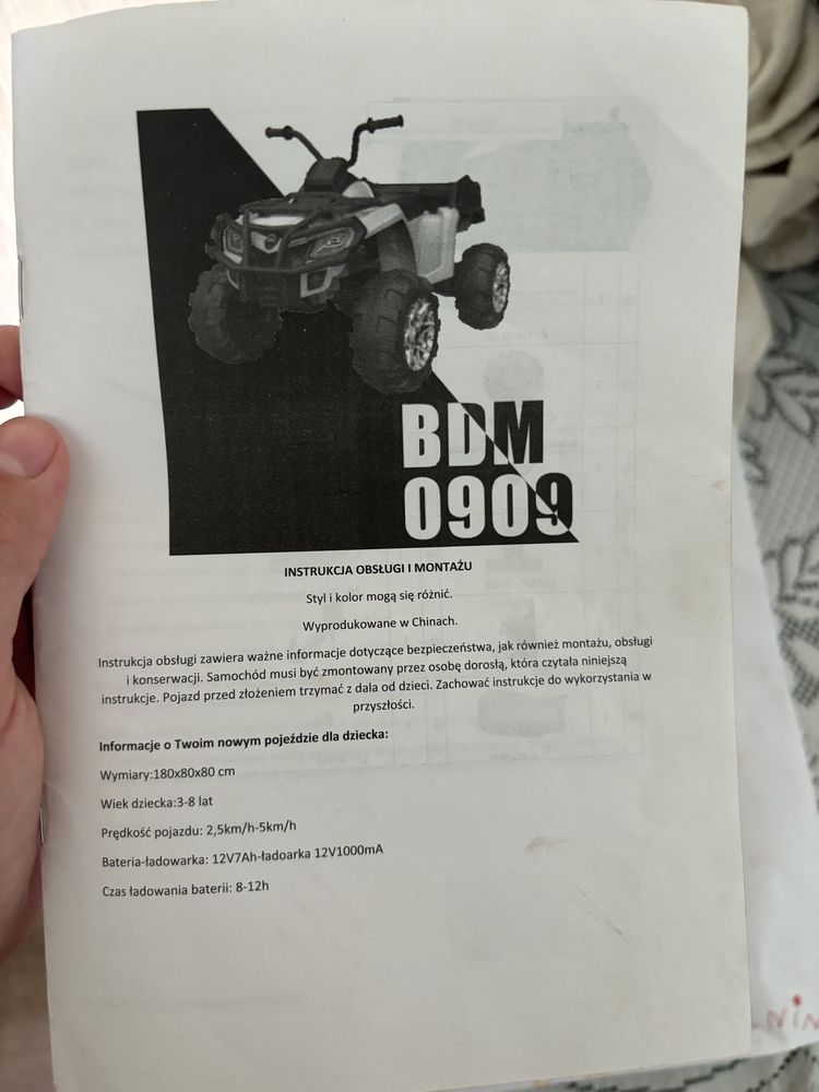 Quad dla dziecka 3-8 lat, akumulator