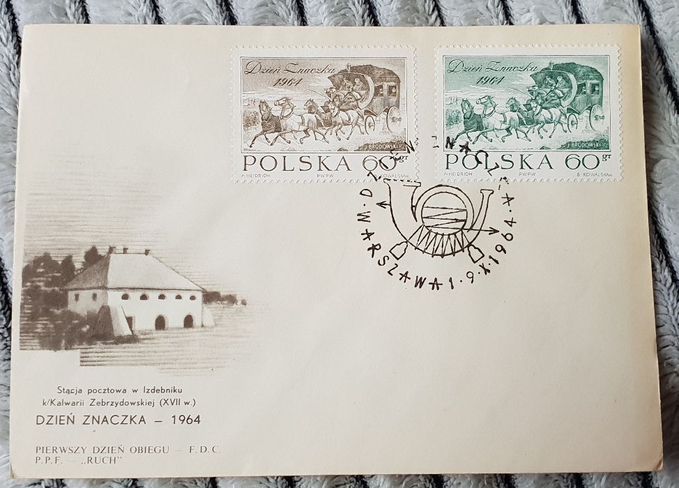 Koperta pocztowa Dzień Znaczka 1964 koperta pocztowa PRL