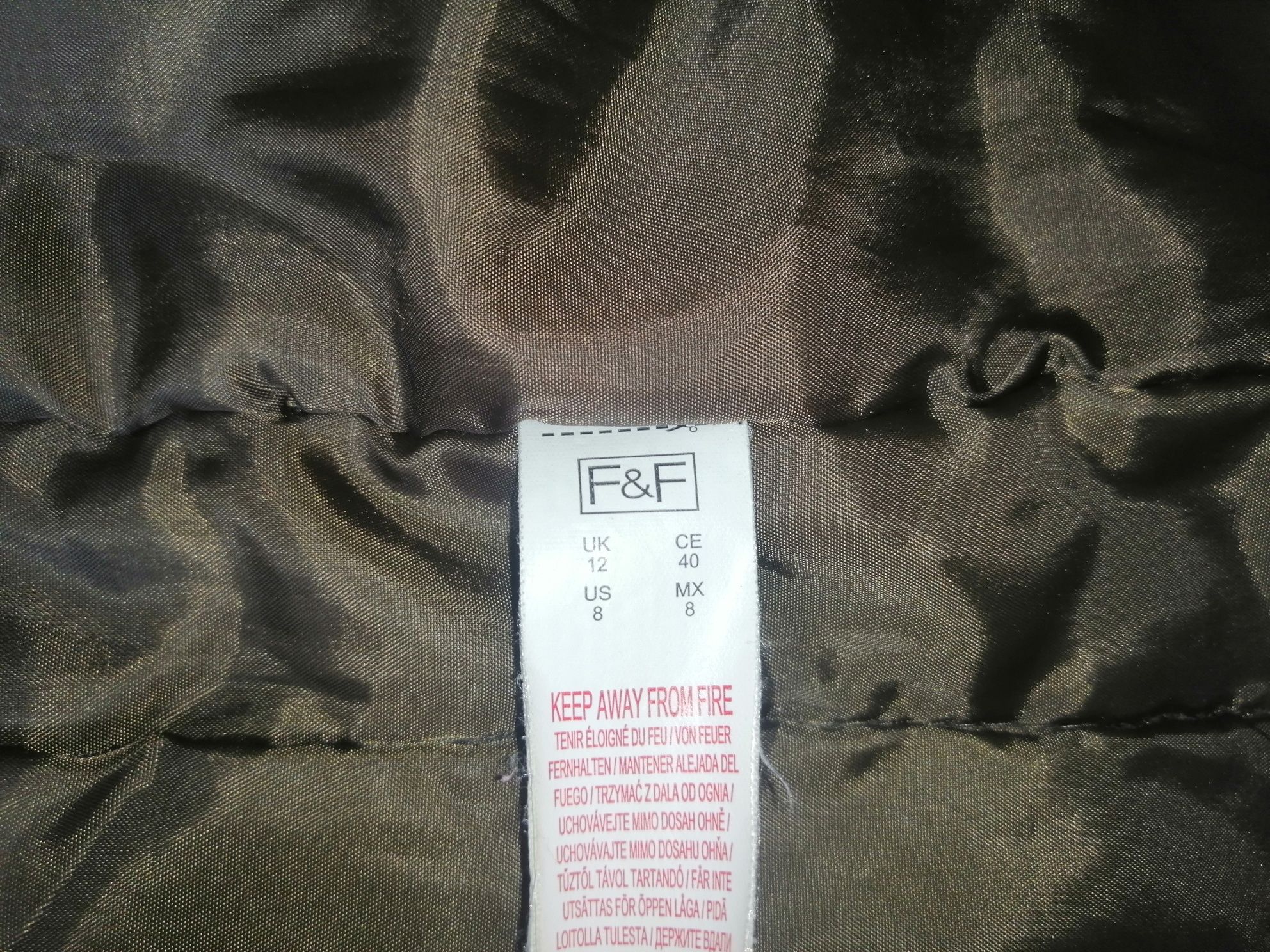 Kurtka zimowa f&f outerwear Collection damska khaki 40