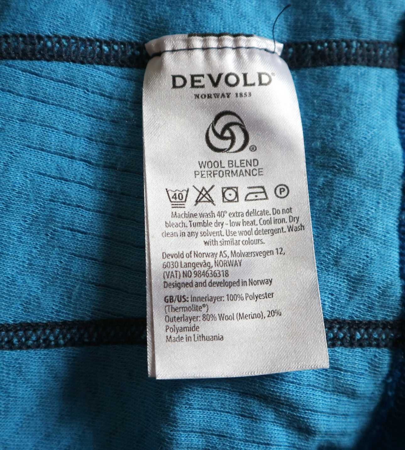 Devold Active koszulka termiczna outdoorowa 80% merino wool XS