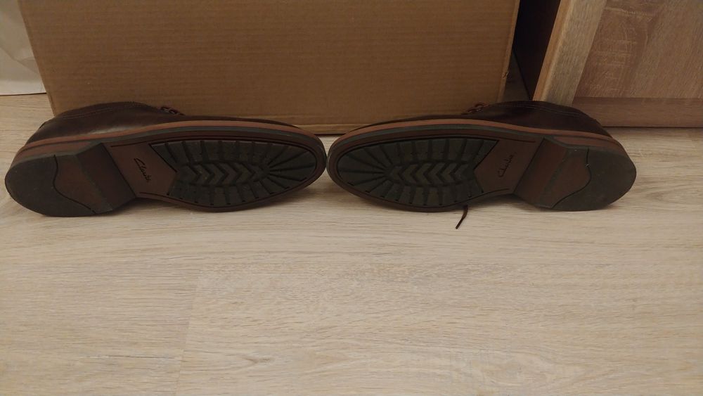Clarks - Brązowe buty sznurowane męskie