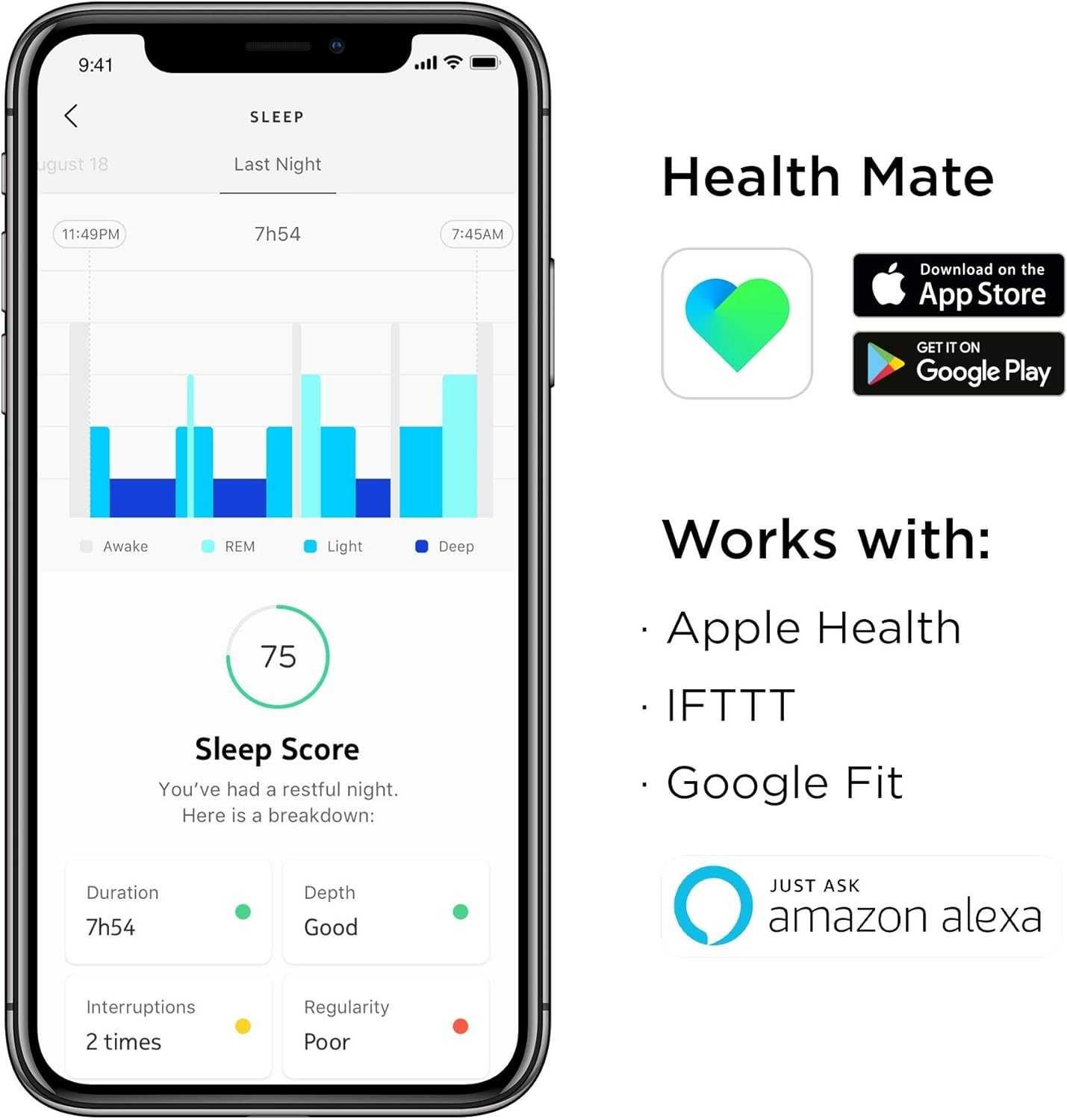 трекер сну аналізатор сну коврик для контроля Withings Sleep Analyzer