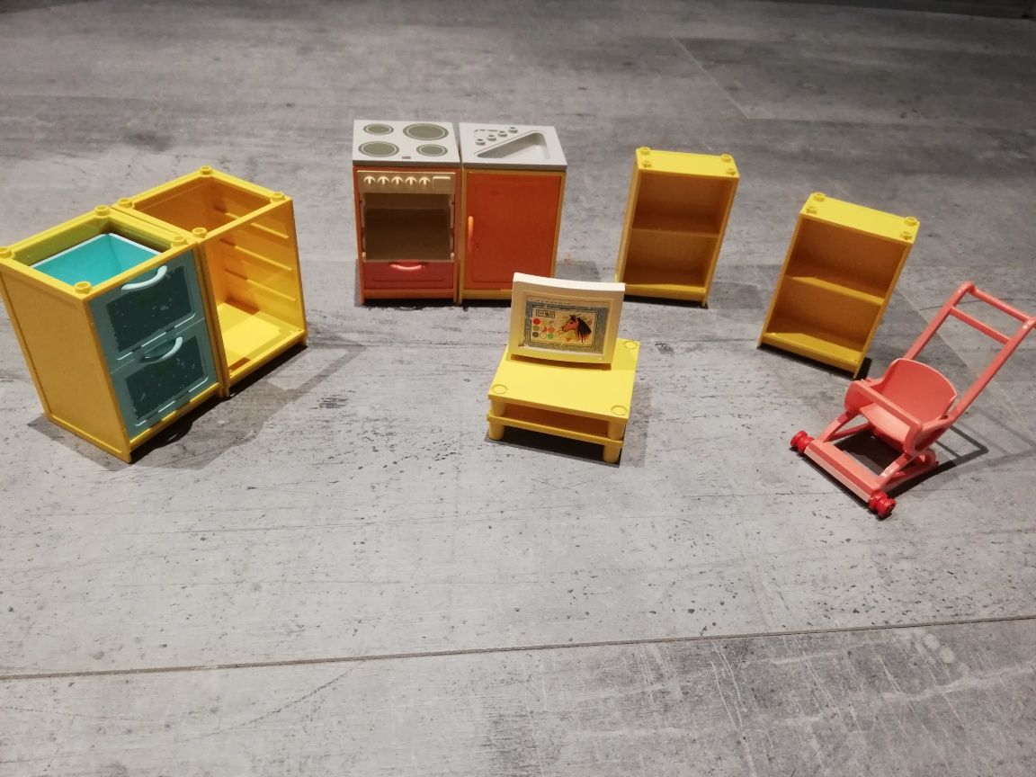 Lego Scala elementy wyposażenia stolik szafki komputer wózek