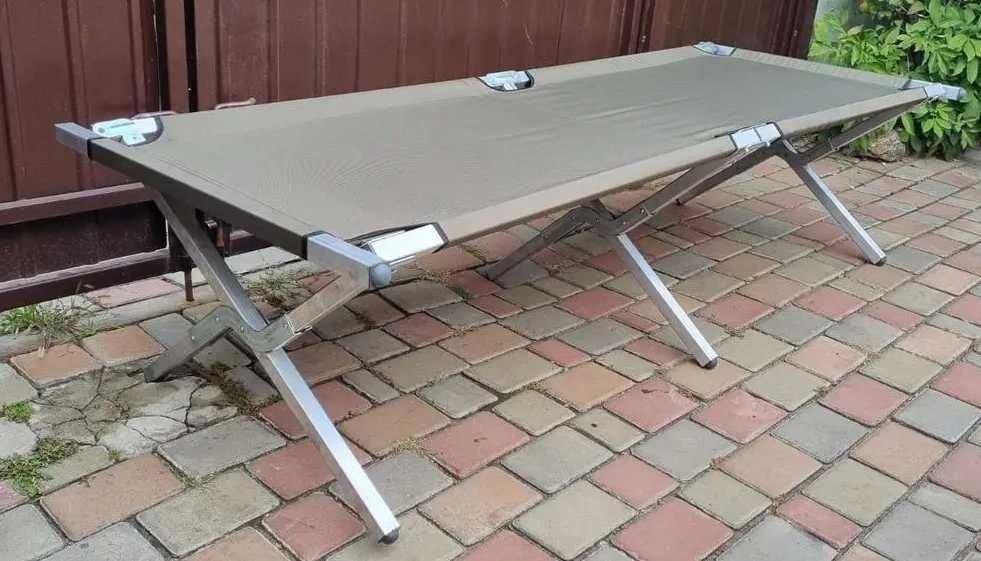 Посилена алюмінієва розкладачка до 200кг розкладне ліжко Нато