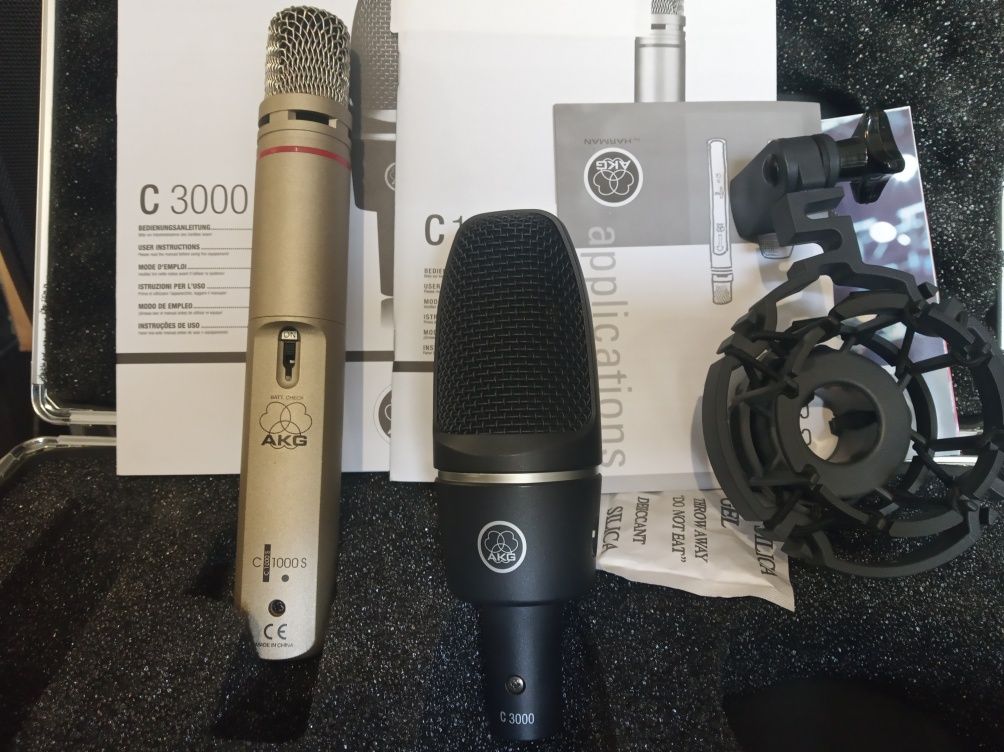 Микрофоны AKG C3000 и С1000 в алюминиевом кейсе. Shure pgx, Fbt, Jbl