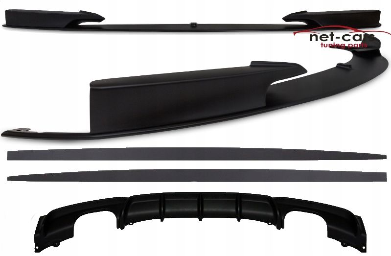 Zestaw BMW F30 F31 MPakiet spoiler przód i tył + progi czarn mat 00-00