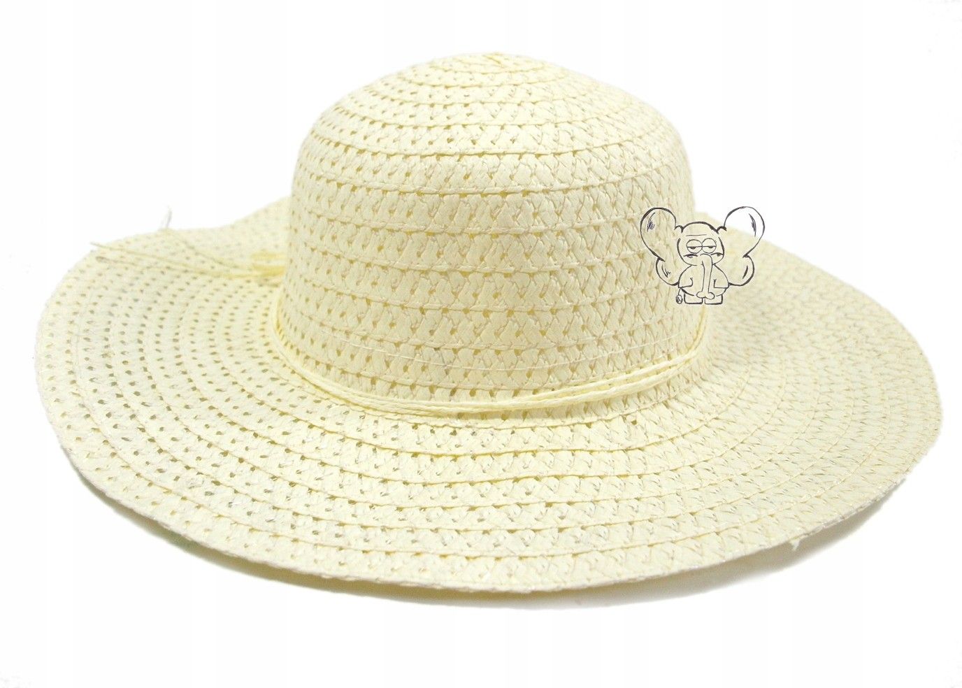 kapelusz damski pleciony plażowy 43 cm ecru
