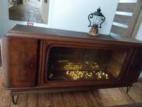 Przedwojenna komoda witryna retro art deco drewniana barek szafka tv