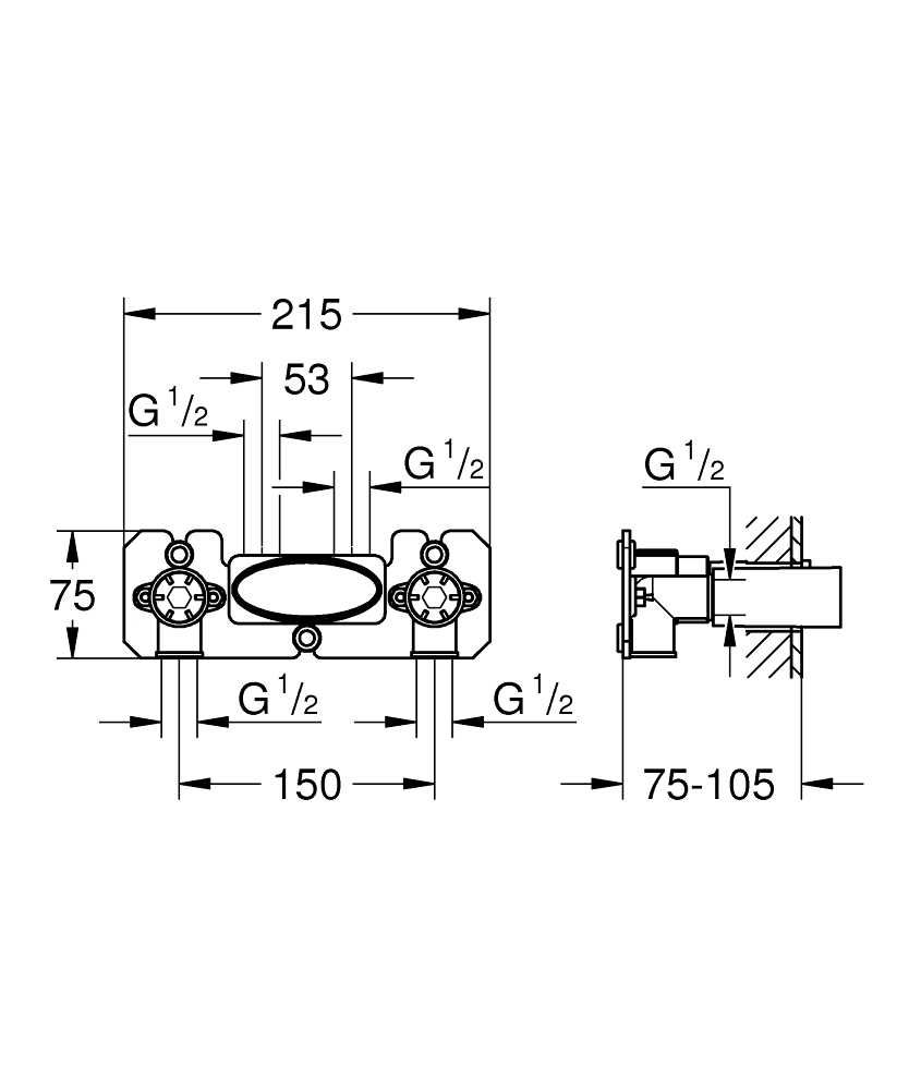 Grohe element podtynkowy armatury podtynkowej do SmartControl