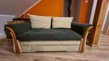 Kanapa /Sofa z elementami drewna