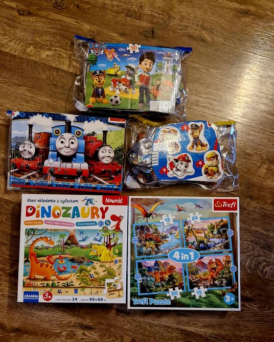 Maskotki pluszaki puzzle psi patrol dinozaury gratis