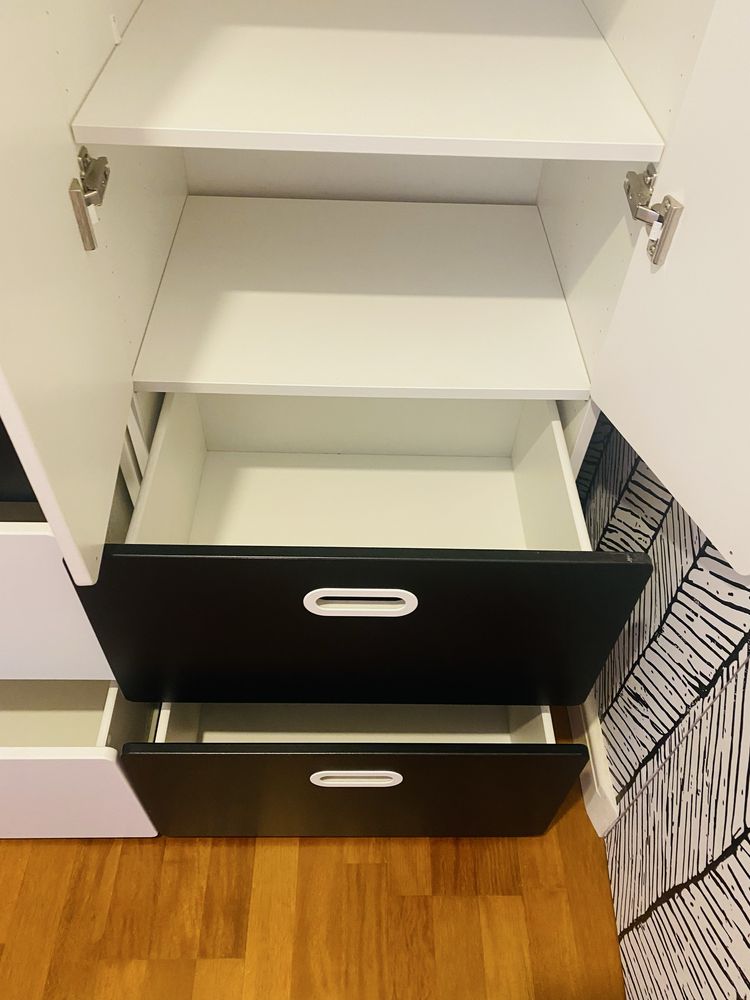 Ikea Smastad szafa dla dzieci młodzieży biało czarna