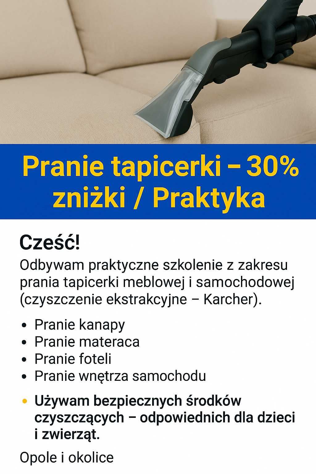 Profesjonalne pranie mebli i auta