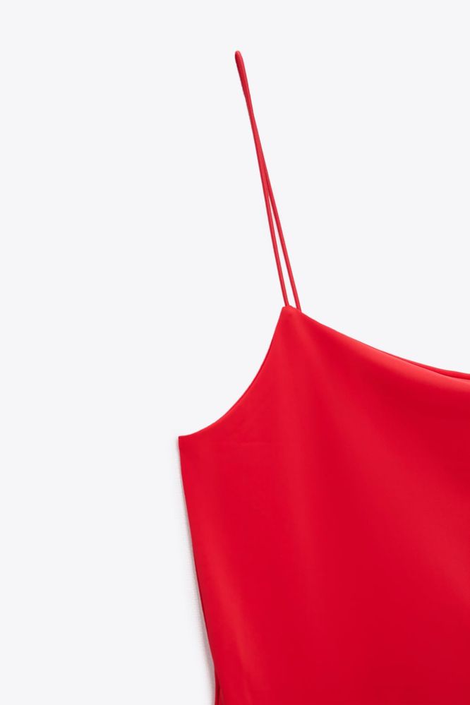 Красное длинное эластичное платье в стиле скимс zara платье миди зара