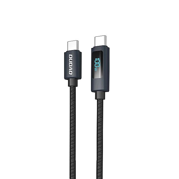 Kabel Dudao L7C USB-C - USB-C 100W z wyświetlaczem LED 1m - czarny