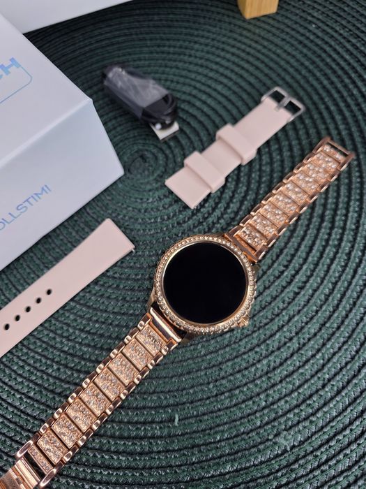 Złoty Smartwatch Damski LIGE 8gen Połączenia Bluetooth 2 paski NOWY