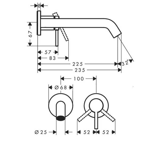 Змішувач hansgrohe Tecturis S для раковини 73351000