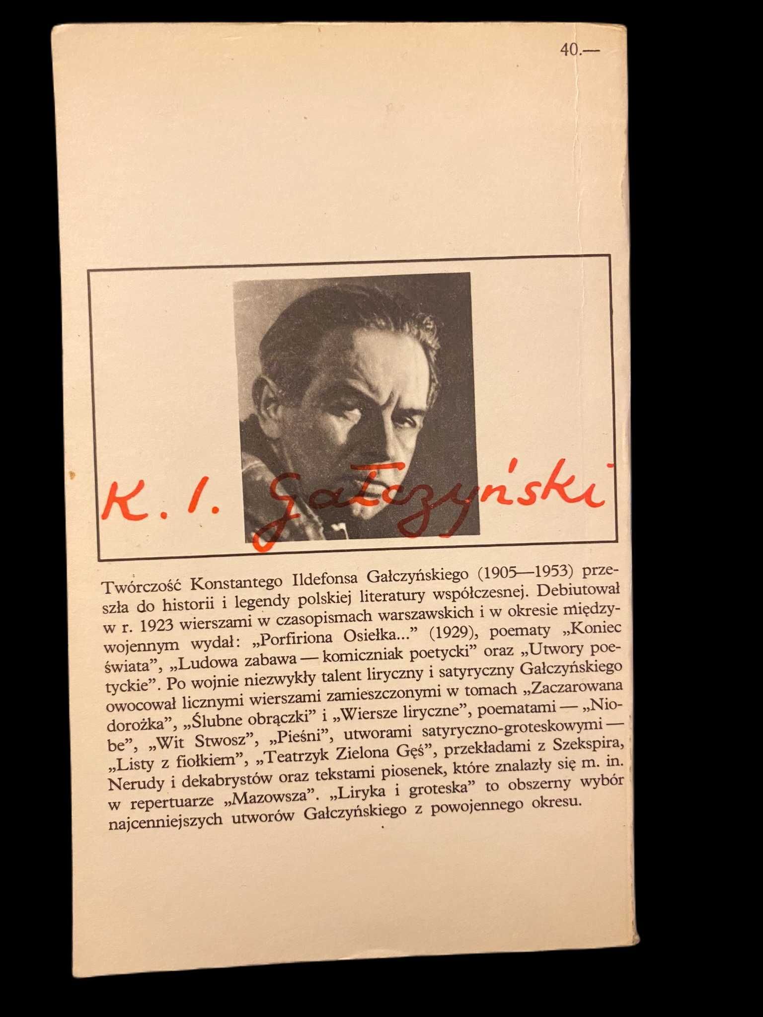 Książka "Liryka i Groteska" Konstanty Ildefons Gałczyński
