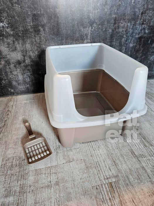 Kuweta dla kota duża otwarta z łopatką pojemna kot dom