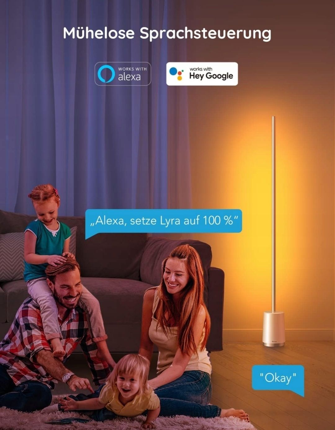 Govee Inteligentna lampa podłogowa WiFi RGBICWW Alexa iAsystent Google