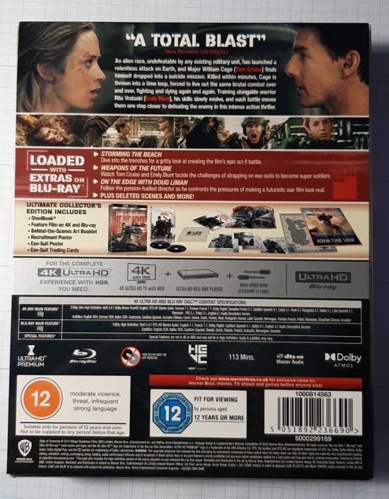 Edge of tomorrow Na Skraju Jutra 4K+BD wer.POLSKA steelbook