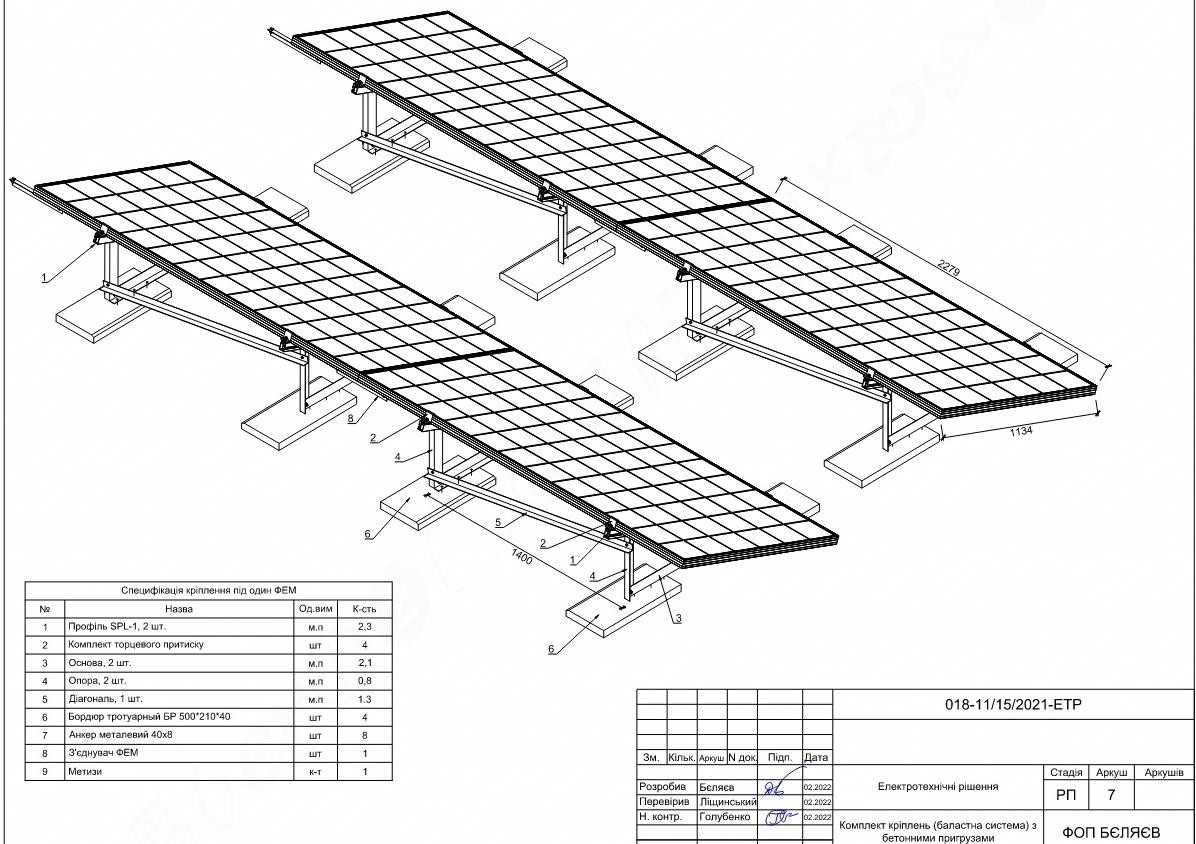Проектування електрики сонячних електричних станцій