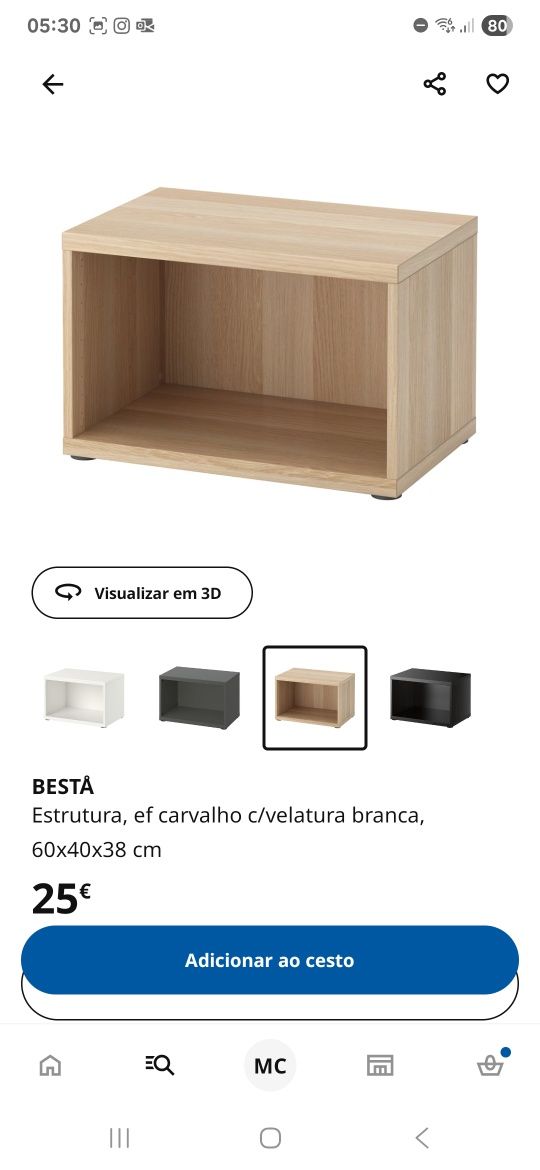 Estrutura Besta Ikea efeito Carvalho. Como  Nova!