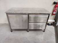 Bancada inox com 2 gavetas e tulha