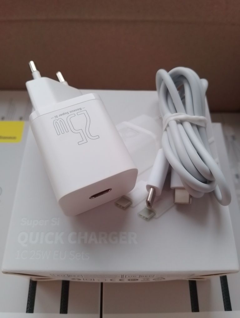 Швидка зарядка 25w+кабель тайпс/тайпс(комплект)