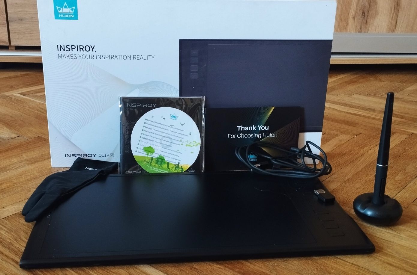 Графічний планшет Hunion Q11k V2 +рукавичка
